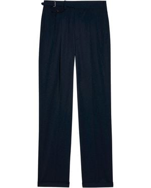 dunhill Linen Pinstripe Tailored Pants - Blue