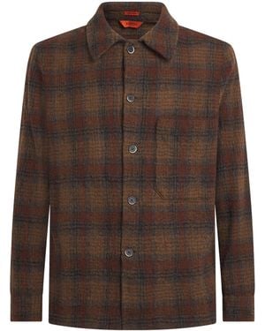 Barena Wool Check Cedrone Overshirt - Brown