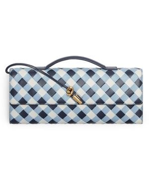 Bottega Veneta Leather Andiamo Clutch Bag - Blue