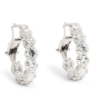 Harrods And Diamond Hoop Earrings - White