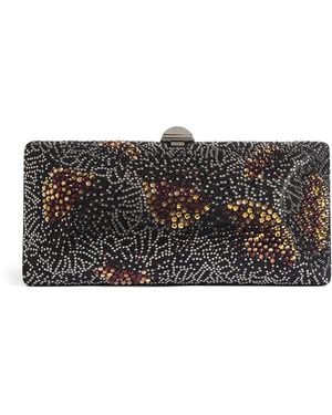 Rodo Suede-Effect Embellished Clutch Bag - Black