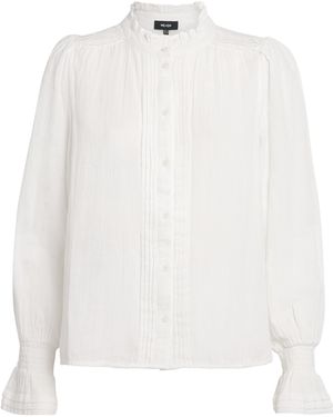 ME+EM Cotton Pleated Blouse - White