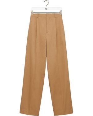 Loewe Cotton Wide-Leg Trousers - Natural