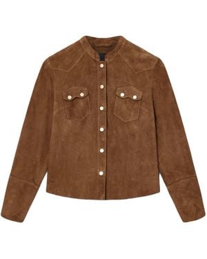 AllSaints Suede Rock Shirt - Brown