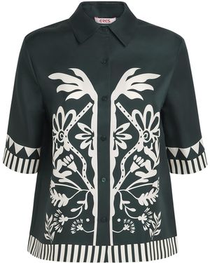 Eres Silk Floral Émeraude Shirt - Green