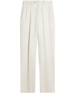 dunhill Pinstripe Straight Trousers - White