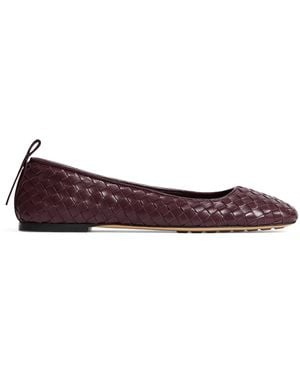 Bottega Veneta Lambskin Charlotte Ballet Flats - Red