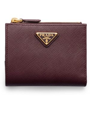 Prada Small Saffiano Leather Wallet - Purple