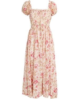 Doen Organic Cotton Floral Stanza Maxi Dress - Pink