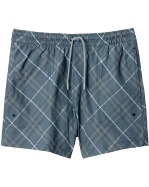 Burberry Check Swim Shorts - Blue