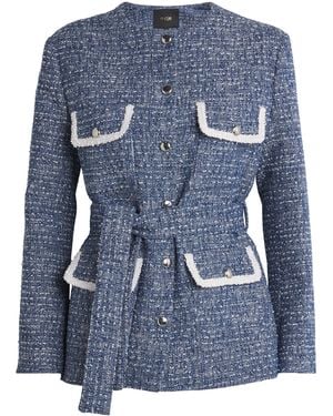 Maje Cotton-Blend Tweed Jacket - Blue