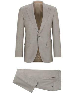 BOSS Virgin Wool Slim 2-Piece Suit - Grey