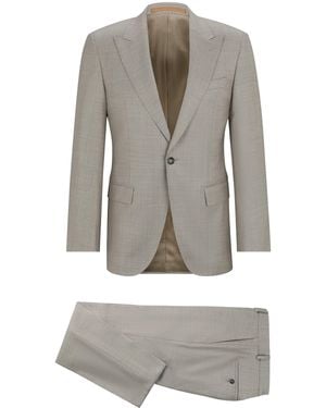 BOSS Virgin Wool Slim 2-Piece Suit - Grey