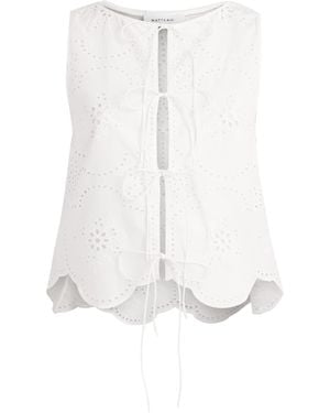 Matteau Broderie Anglais Sleeveless Blouse - White