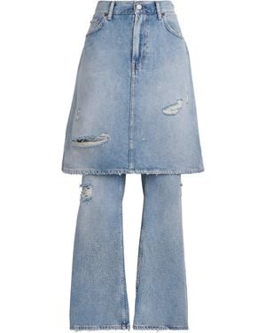 Acne Studios Layered Wide-Leg Mid-Rise Jeans - Blue
