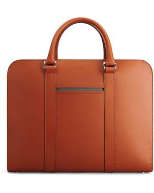 Carl Friedrik Leather Palissy Double Briefcase - Brown