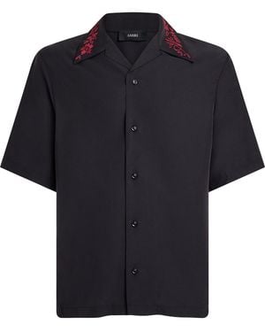 Amiri Embroidered-Collar Shirt - Black