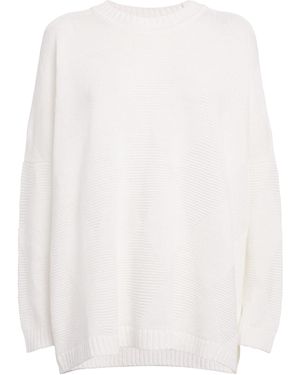Eskandar Linen-Cotton Argyle Jumper - White