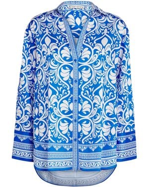 Alice + Olivia Oversized Kiva Shirt - Blue