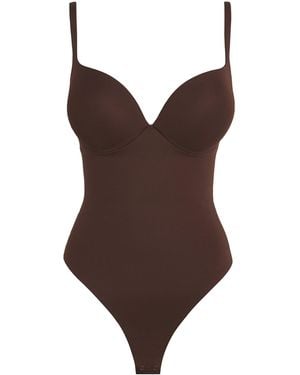 Skims Ultimate Body Thong Bodysuit - Brown