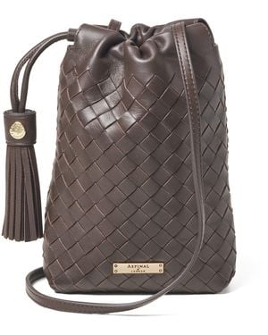 Aspinal of London Leather Soho Cross-Body Pouch - Grey