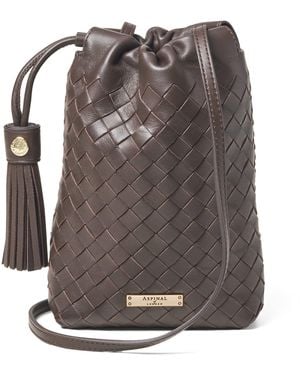 Aspinal of London Leather Hudson Cross-Body Pouch Bag - Gray