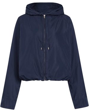 Alaïa Hooded Windbreaker Jacket - Blue