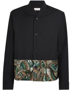 Dries Van Noten Cotton-Wool Sequin Jacket - Black