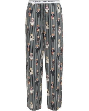 Polo Ralph Lauren Cotton Polo Bear Logo Pyjama Trousers - Grey
