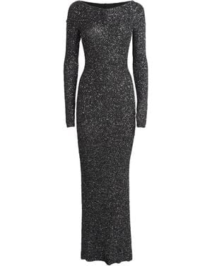 Stella McCartney Sequin Off-The-Shoulder Gown - Black