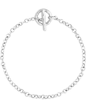 Astrid & Miyu Rhodium-Plated T-Bar Rolo Chain Bracelet - Metallic