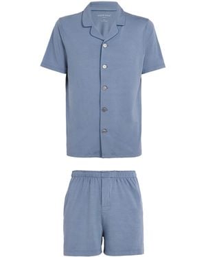 Derek Rose Micro Modal Basel Pyjama Set - Blue
