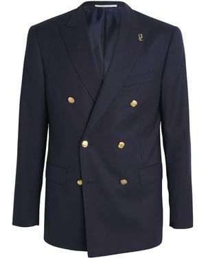 Pal Zileri Wool Double-Breasted Vicenza Blazer - Blue