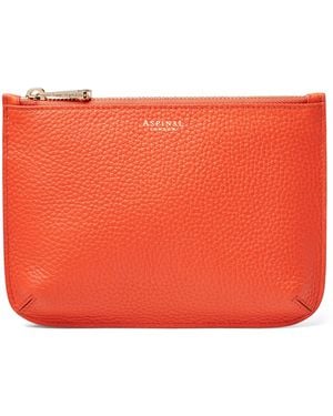 Aspinal of London Medium Leather Ella Pouch - Red