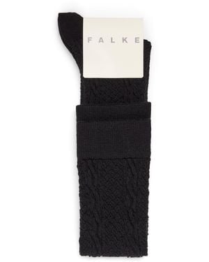 FALKE Virgin Wool-Blend Declivity Knee-High Socks - Black