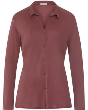 Hanro Modal-Silk Grand Central Pyjama Shirt - Purple