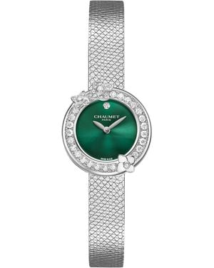 Chaumet Stainless Steel And Diamond Hortensia Watch - Green