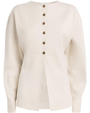 GOOD AMERICAN Button-Up Longline Cardigan - Natural
