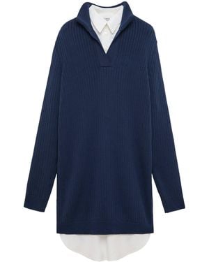 Loewe Layered Shirt-Sweater Mini Dress - Blue
