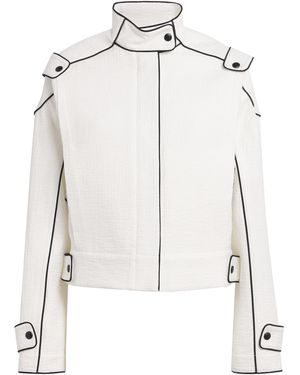 Tory Burch Cotton Bomber Jacket - White