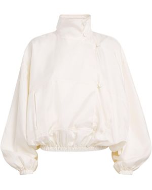Rohe Silk Blouson Anorak Blouse - White