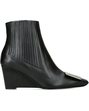 Roger Vivier Leather Belle Vivier Ankle Boots 60 - Black