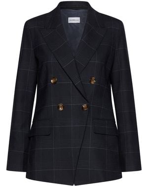Marella Check Blazer - Black