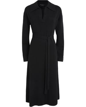 JOSEPH Merino Wool Belted Midi Dress - Black