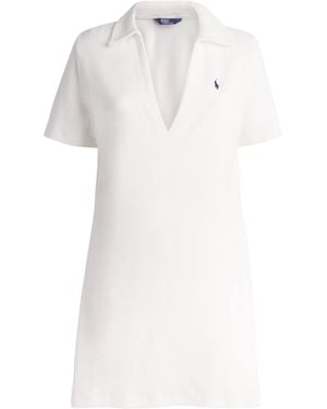 Polo Ralph Lauren Terry Polo Pony Mini Dress - White