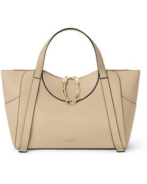 Givenchy Medium Leather Snatch Top-Handle Bag - Natural