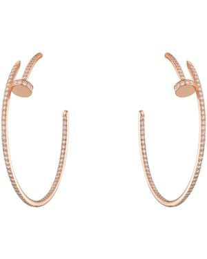 Cartier And Diamond Juste Un Clou Hoop Earrings - White