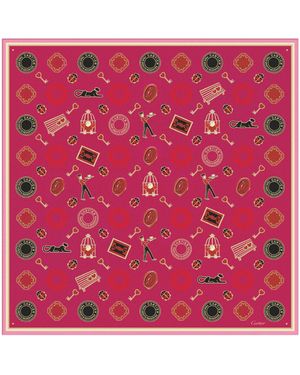 Cartier Silk Diabolo De Scarf - Pink