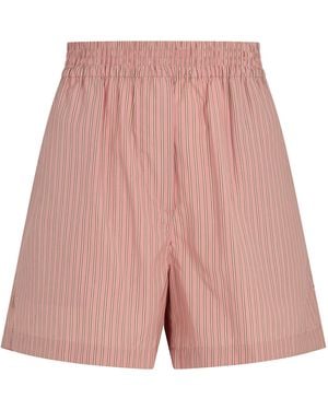Rag & Bone Cotton Stripe Emma Shorts - Pink