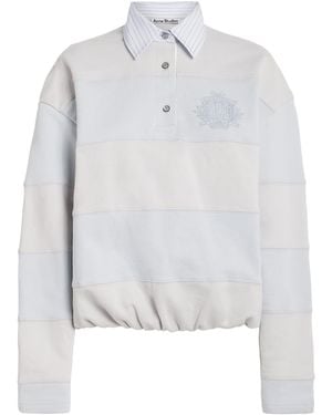 Acne Studios Cotton Rugby Polo Sweatshirt - White